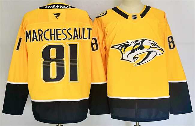 Men's Nashville Predators #81 Jonathan Marchessault Gold 2024-25 Home Stitched Hockey Jersey,We sell and wholesale Men's Nashville Predators #81 Jonathan Marchessault Gold 2024-25 Home Stitched Hockey Jersey on line form chian!